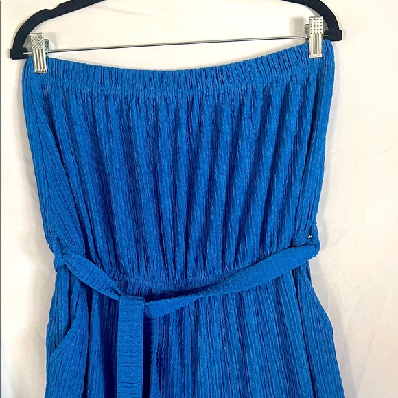 Elegant Blue Strapless Jumpsuit Plus Size 3X - Picture 5 of 12
